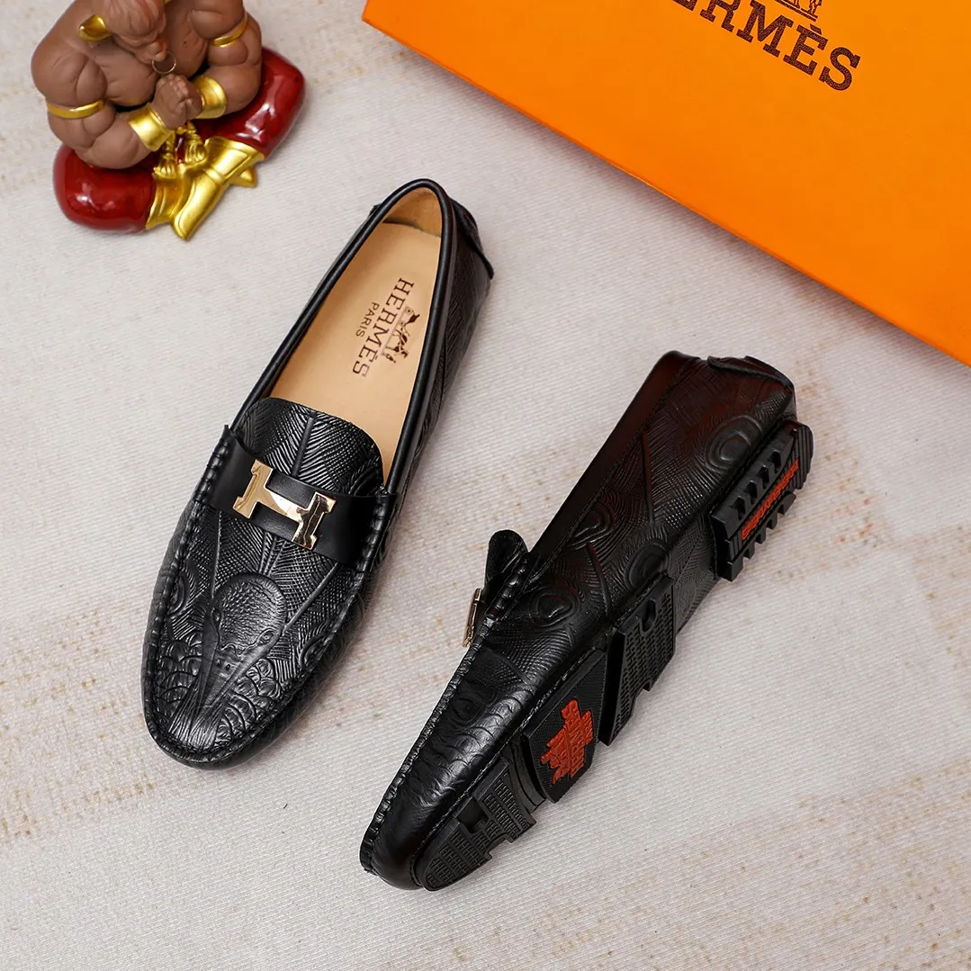 Men's shoes 💰360 🕷🕷【HERMES】The same style as Hermès counters🇨🇳Classic slip-on shoes 1:1 mold opening💯Original quality🍓Using imported first-layer cowhide🍅Pigskin lining🌶🌶Super high-end men's leather shoes🇨🇳Solid and stable Very special🍇 Color, optional! Code number 38-45……